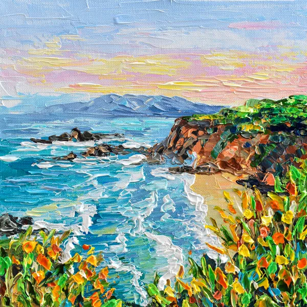 Laguna Beach Seascape, California Impressionism Art Print