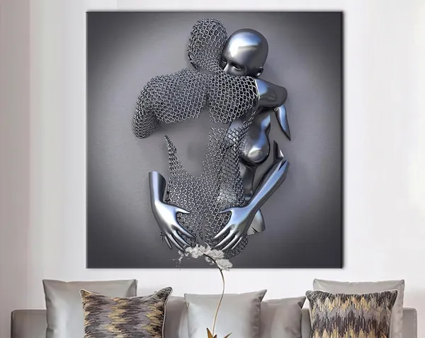 Hugging Couple Lover Gift, Romantic Wall Art Print