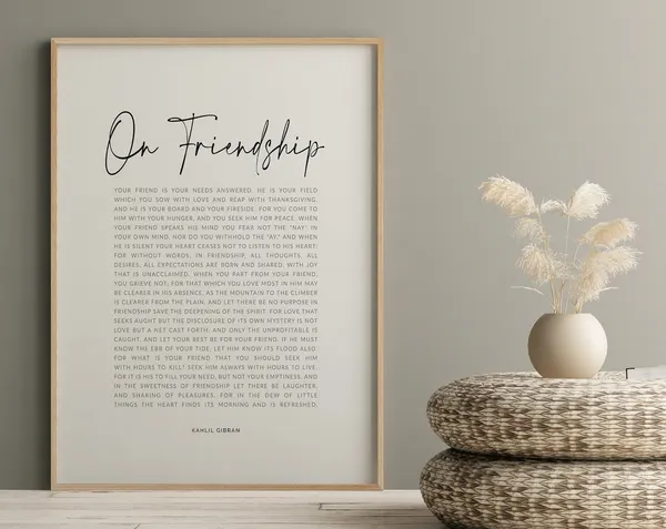 On Friendship Kahlil Gibran Quote Art Print
