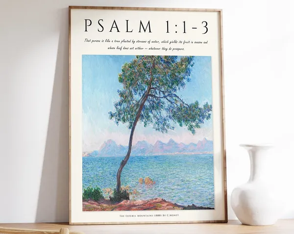 Bible Verse Esterel Mountains Monet-Inspired Art Print