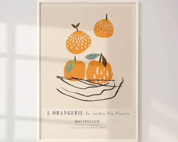 Oranges Print, French Kitchen Art Print