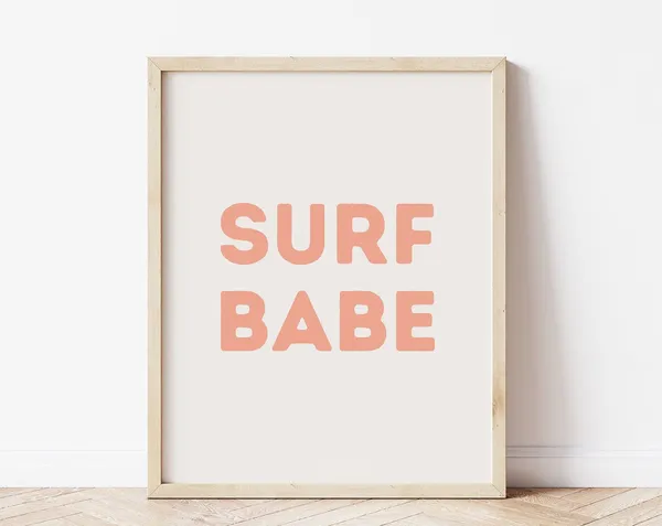 Surf Babe Boho Art Print, Girls Nursery Decor