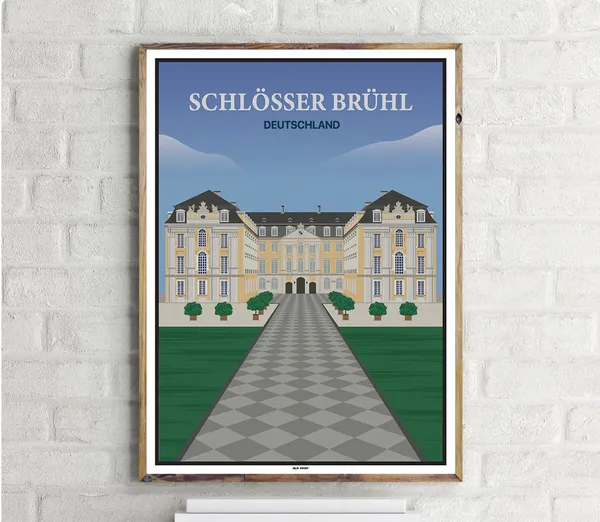 Schlsser Brhl Vintage Travel Poster