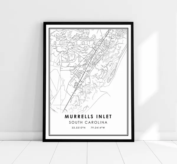 Murrells Inlet South Carolina Map Poster Print