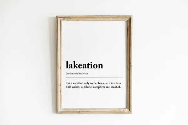 Lakeation Definition Print, Lake House Decor Art Print