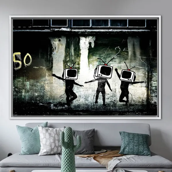 TV Street Art Poster, Bold Modern Home Decor