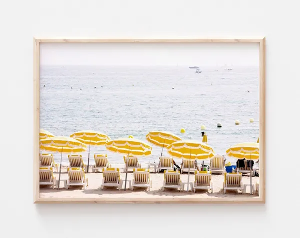 Beach Umbrellas Print, Mediterranean Summer Coast