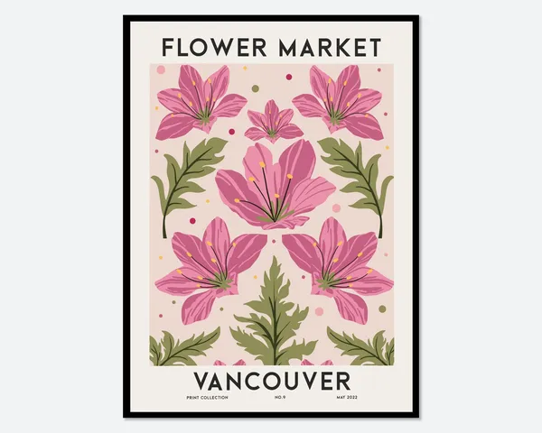 Flower Market Vancouver Botanical Art Print