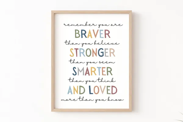 Winnie the Pooh Quote Kids Affirmation Art Print