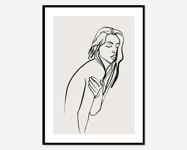 Set of 3 Modern Girl Silhouette Art Print, Boho