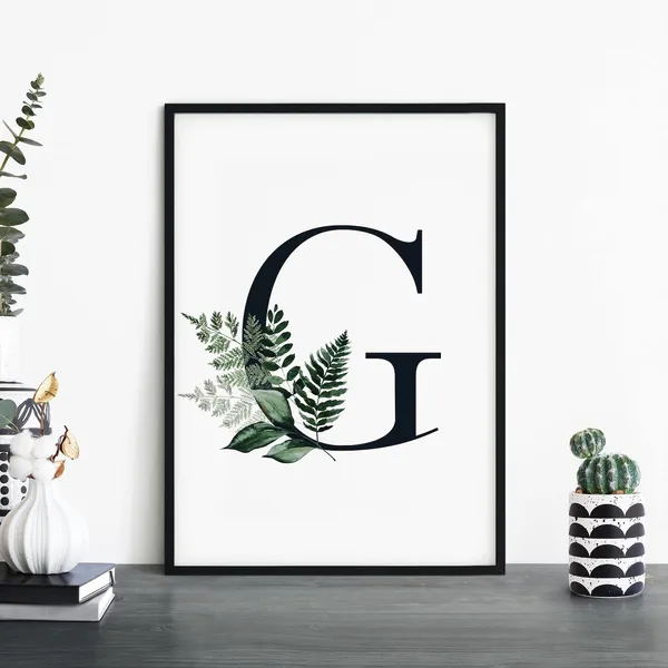 Letter G Abstract Alphabet Art Print