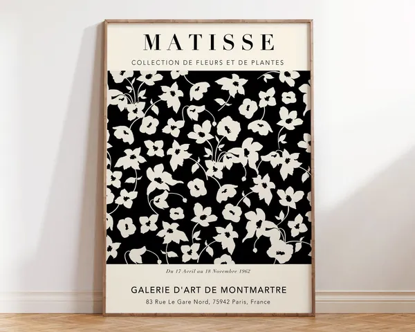 Matisse Floral Botanical Art Print, Minimal Botanical