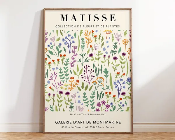 Wild Flowers by Matisse, Botanical Art Print