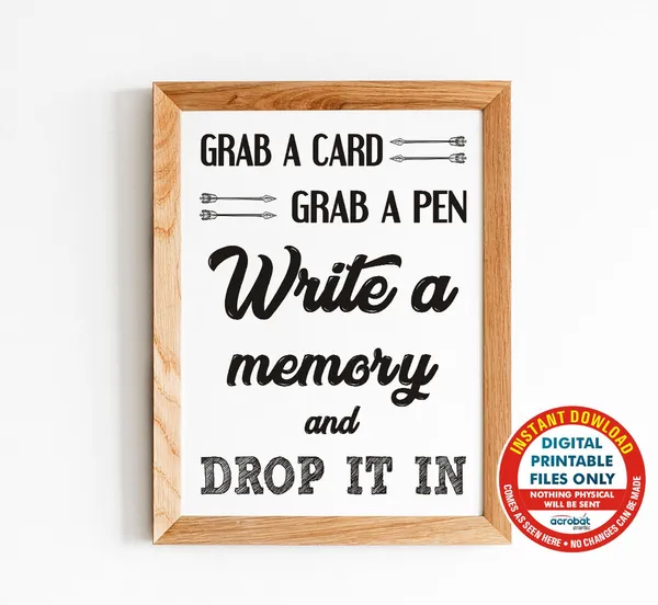 Write A Memory Sign, Bon Voyage Party Decor