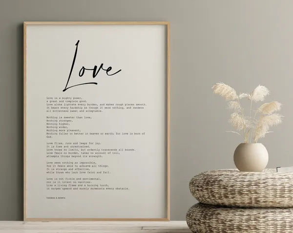 Love Poem Quote Art Print, Wedding Gift for Lovers
