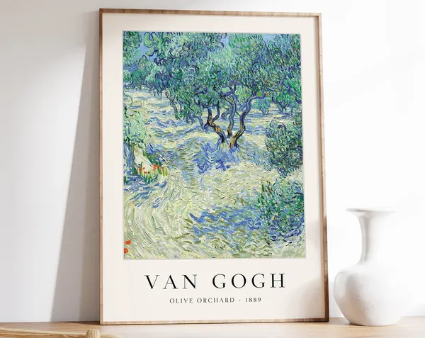 Van Gogh Olive Orchard Art Print, Nature Scenery