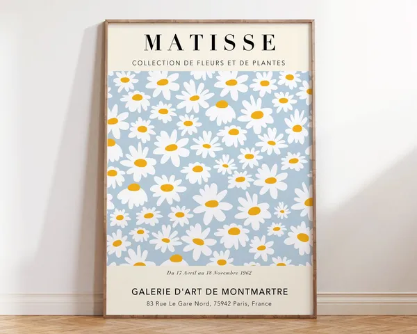 Matisse-Inspired Pastel Daisies Exhibition Poster