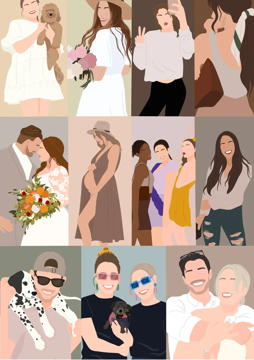 Custom Family Portrait Personalised Art Print - Image 4