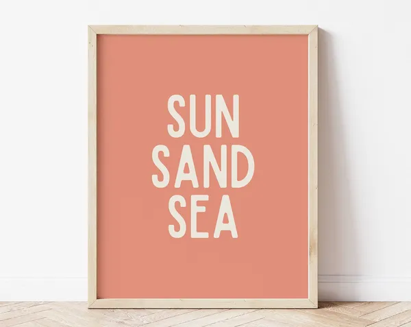 Sun Sand Sea Surf Art Print for Girls Room
