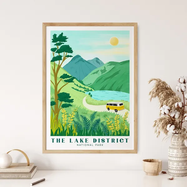 Lake District National Park Travel Poster, Wast Water