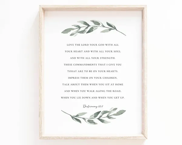 Deuteronomy 65:7 Bible Verse, Botanical Scripture Art Print