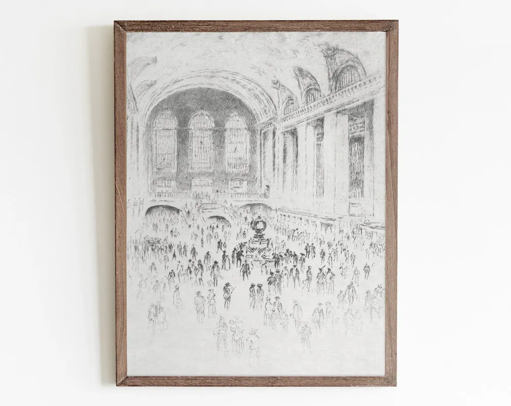 Grand Central Station Vintage New York Travel Poster