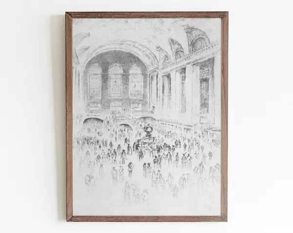 Grand Central Station Vintage New York Travel Poster
