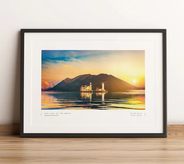Our Lady Of The Rocks Montenegro Coordinates Art Print