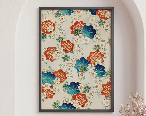 Bijutsu Sekai Floral Pattern Vintage Art Print