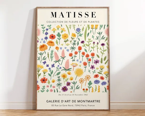 Matisse Flowers Botanical Exhibition Poster Print