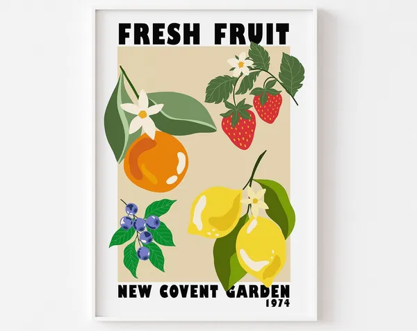 Fruit Market New Covent Garden Retro Art Print