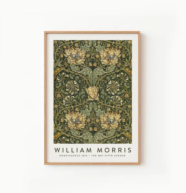 William Morris Honeysuckle Vintage Art Nouveau Print