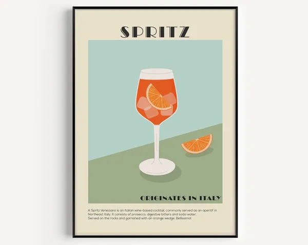 Spritz Cocktail Mid-Century Modern Art Print