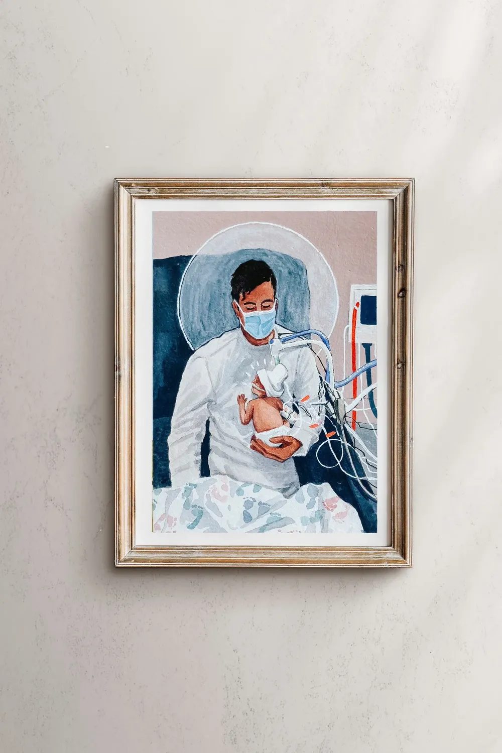 NICU Dad Fatherhood Art Print, Nursery Wall Decor