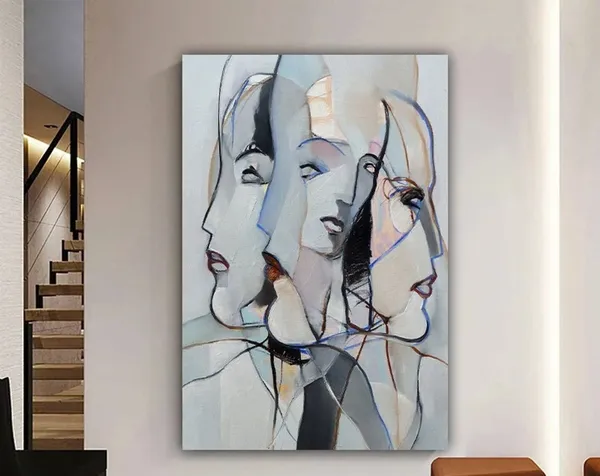 Woman Face Painting Abstract Portrait Art Print