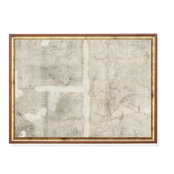 Vintage Abstract Figure Drawing, Rustic Art Print