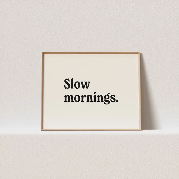 Slow Mornings Retro Poster, Sky Landscape Art Print