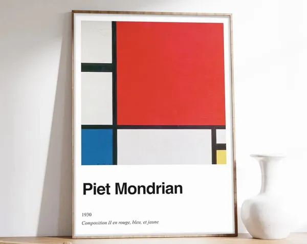 Mondrian Abstract Poster, Minimalist Exhibition Art Print