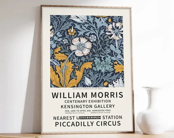 William Morris Flower Motifs Exhibition Poster