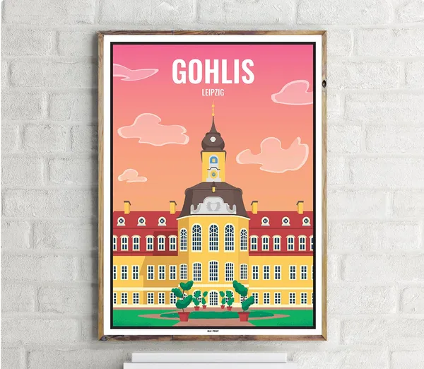 Leipzig Gohlis Vintage Travel Poster, Travel Poster