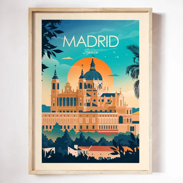 Madrid Spain Travel Poster, Spain Wall Art