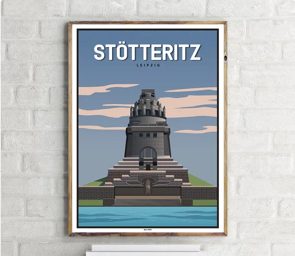 Leipzig Stotteritz Vintage Travel Poster