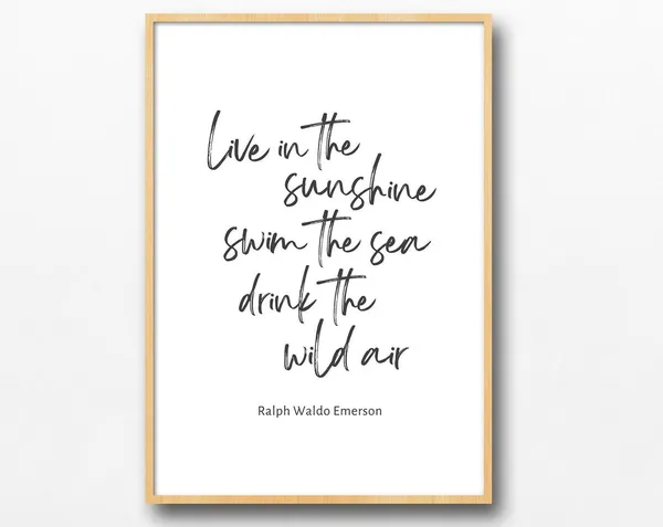 Live In The Sunshine Boho Typography Quote Print