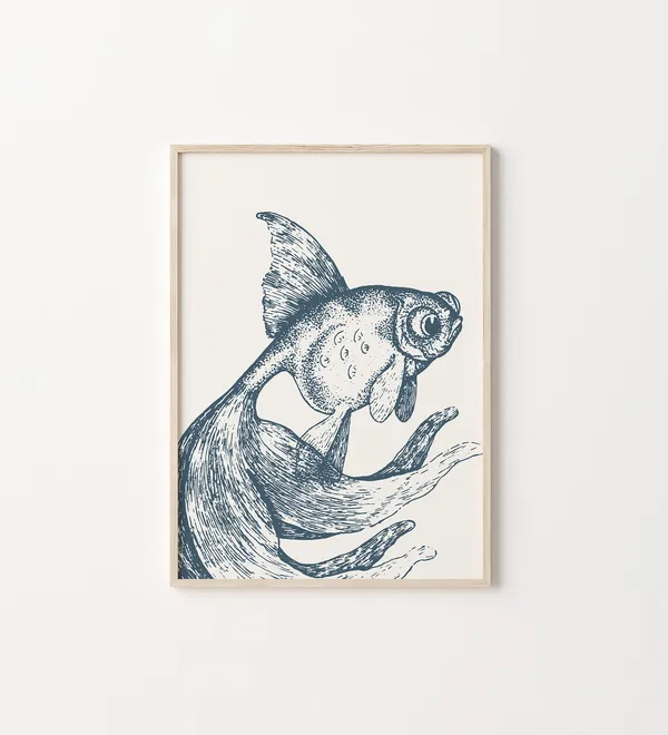 Fish Sealife Ocean Sign Coastal Art Print