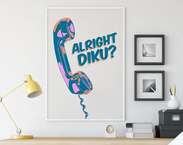 Alright Diku Indian Desi Poster Print