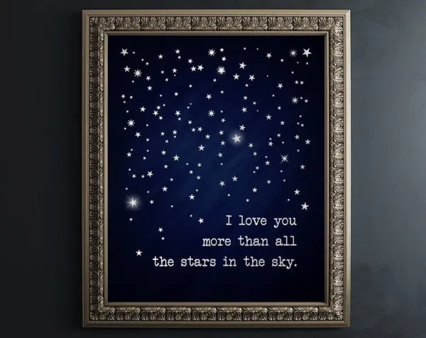 I Love You More Than All the Stars, Minimalist Art Print