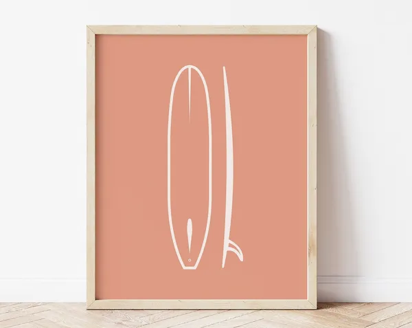 Surfboard Nursery Boho Surf Art For Girls Print