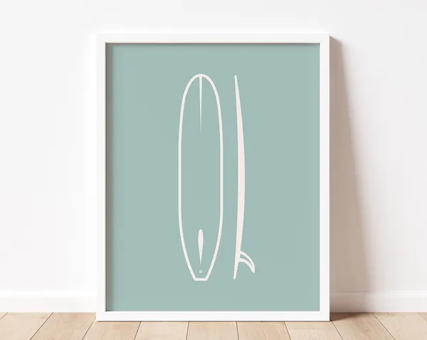 Surfboard Nursery Art Print, Boho Surf Decor