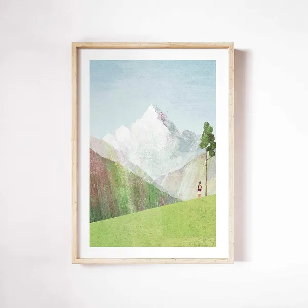 Mountains by Henry Rivers, Hiking Landscape Poster