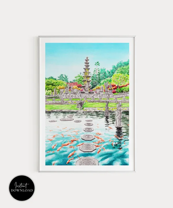 Bali, Tirta Gangga Temple, Indonesia Travel Poster